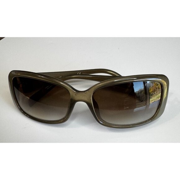 Fendi FS3231 Olive Green Wrap Sunglasses Brown Gradient 56mm Italy w/ Case - Picture 3 of 15